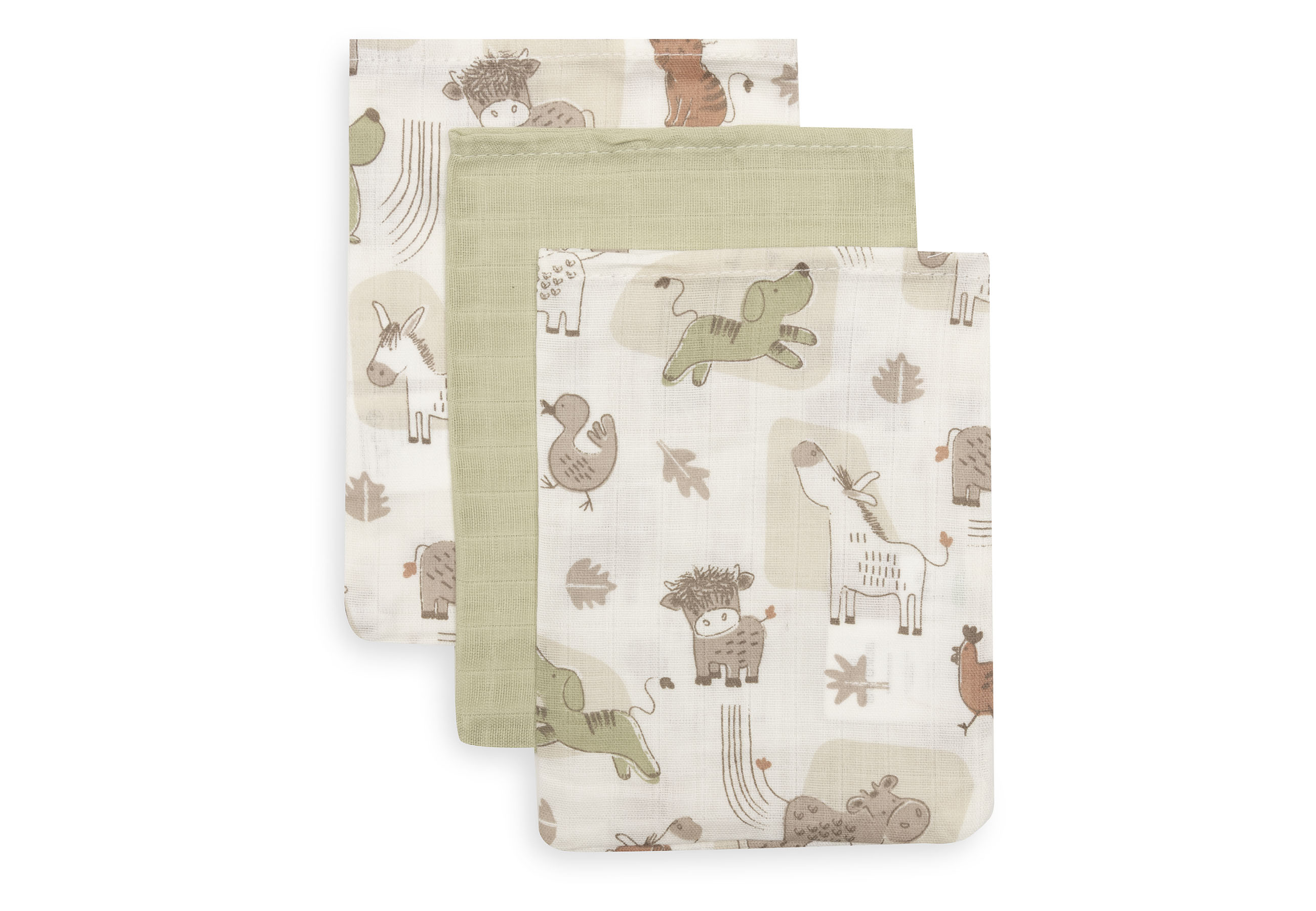 Jollein Tvättvante Muslin 15x20cm Barn Buddies (3pack)