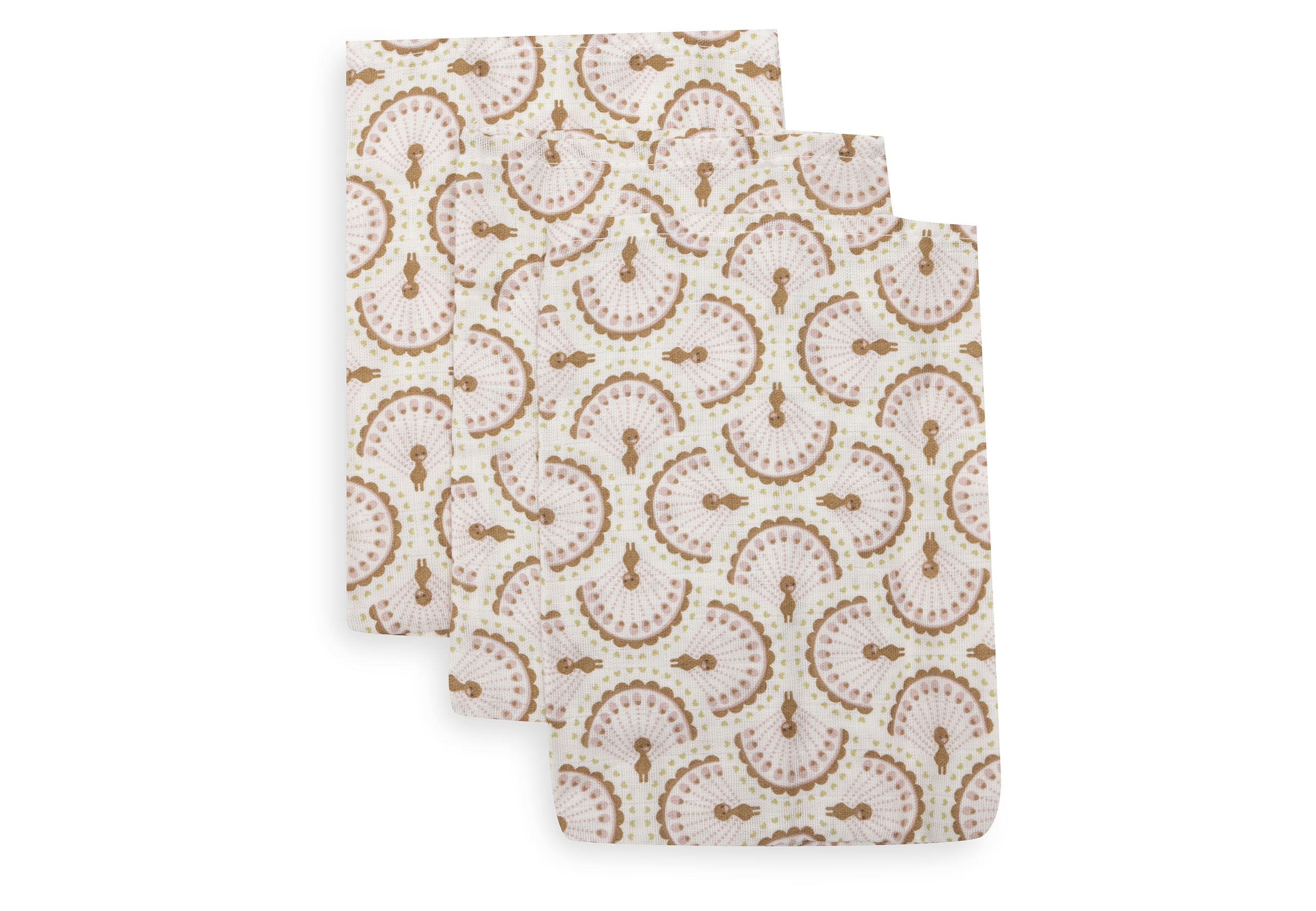 Jollein Tvättvante Muslin 15x20cm Soft Plumes (3pack)