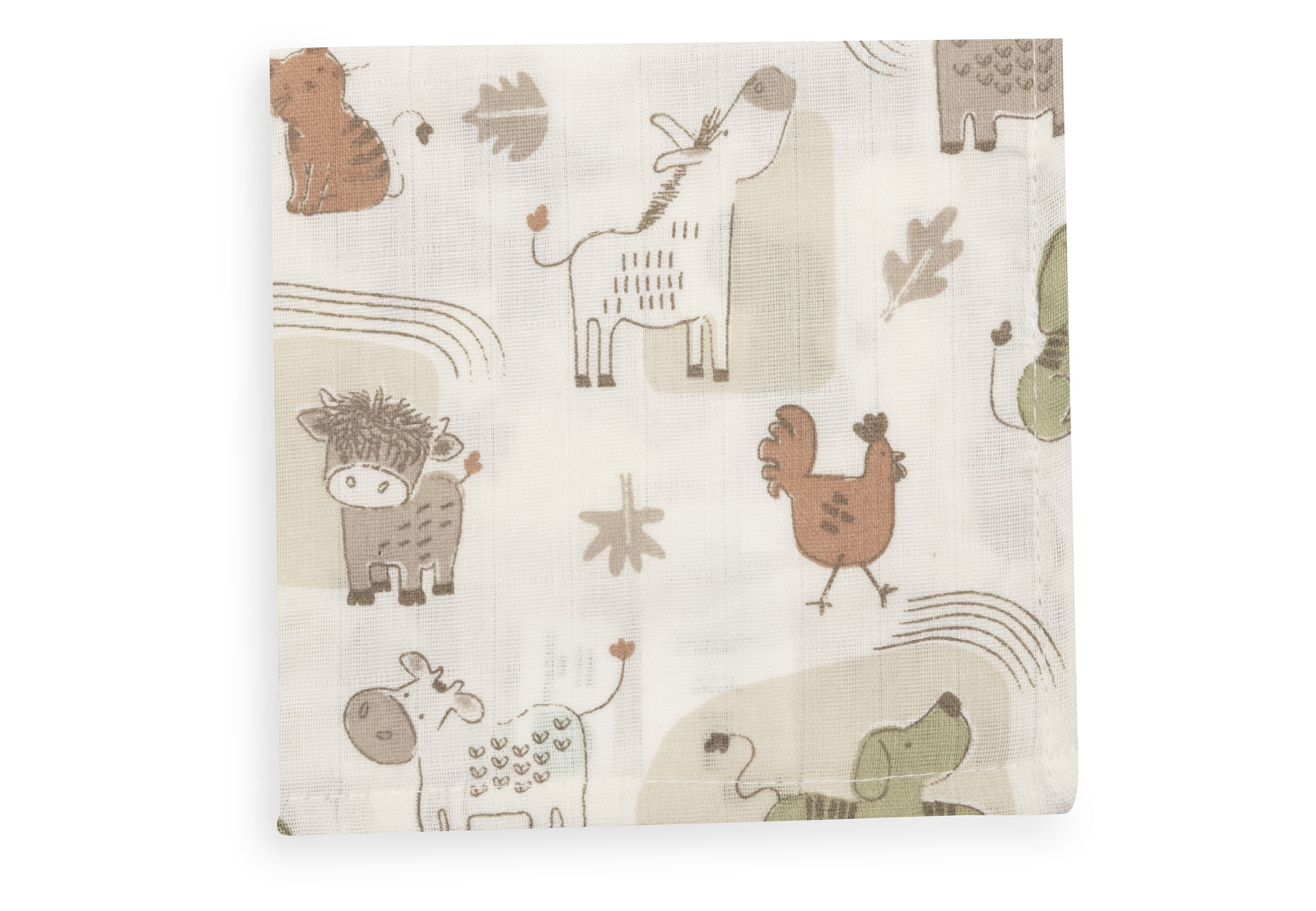 Jollein Tvättlapp i Muslin 31x31cm Barn Buddies (3pack) - 2