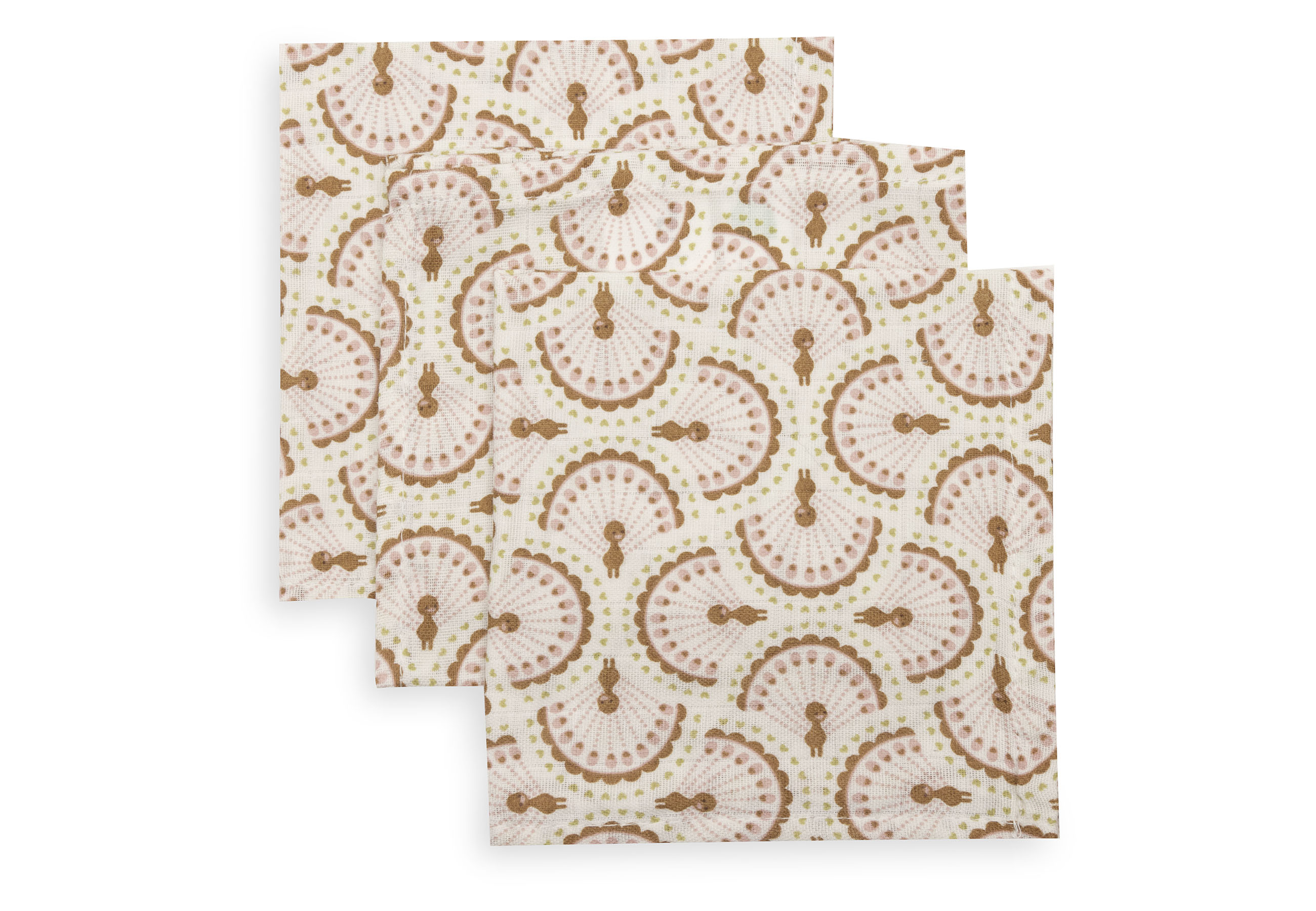 Jollein Tvättlapp i Muslin 31x31cm Soft Plumes (3pack)