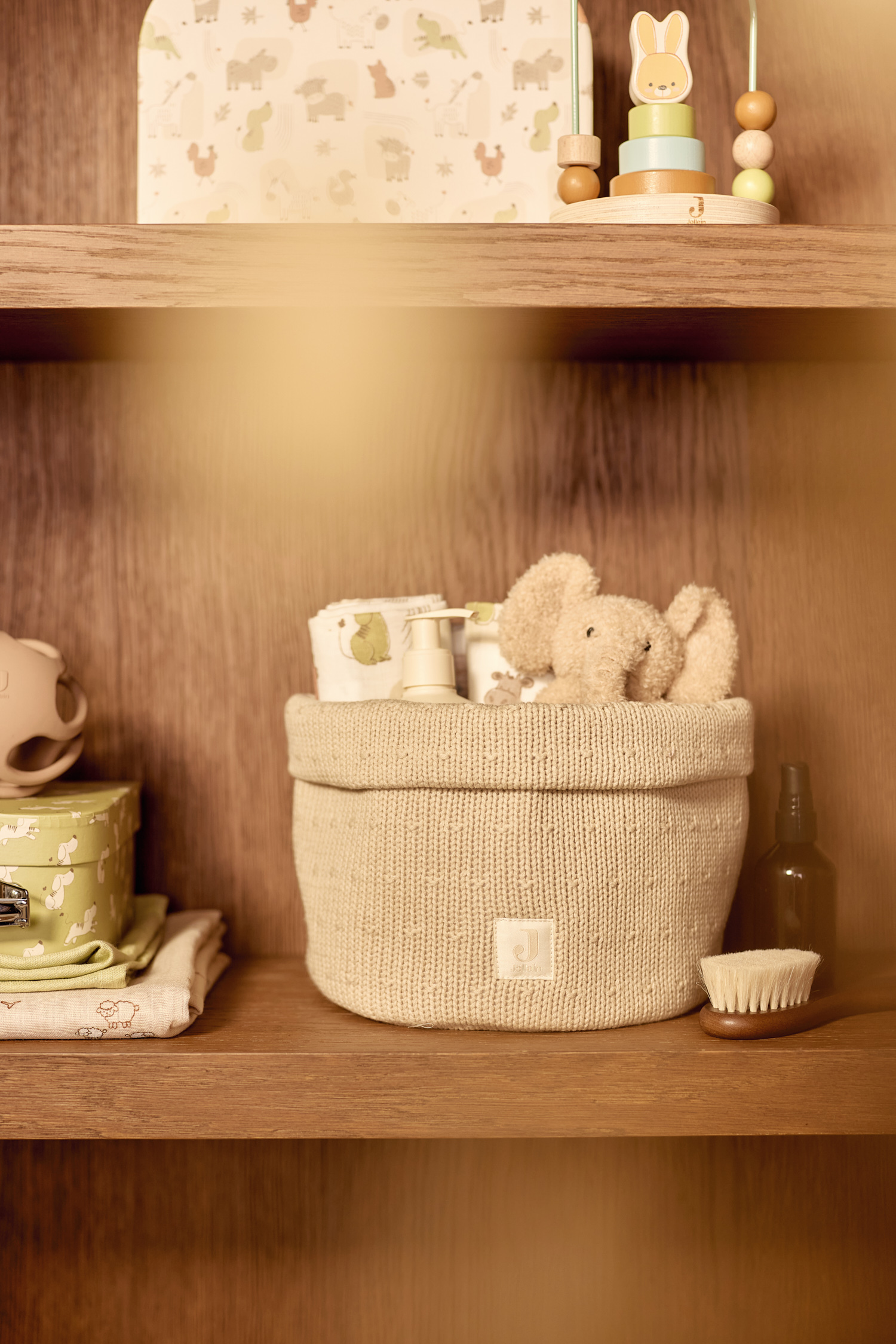 Jollein Changing Table Basket Sprinkle Knit Sand - 4