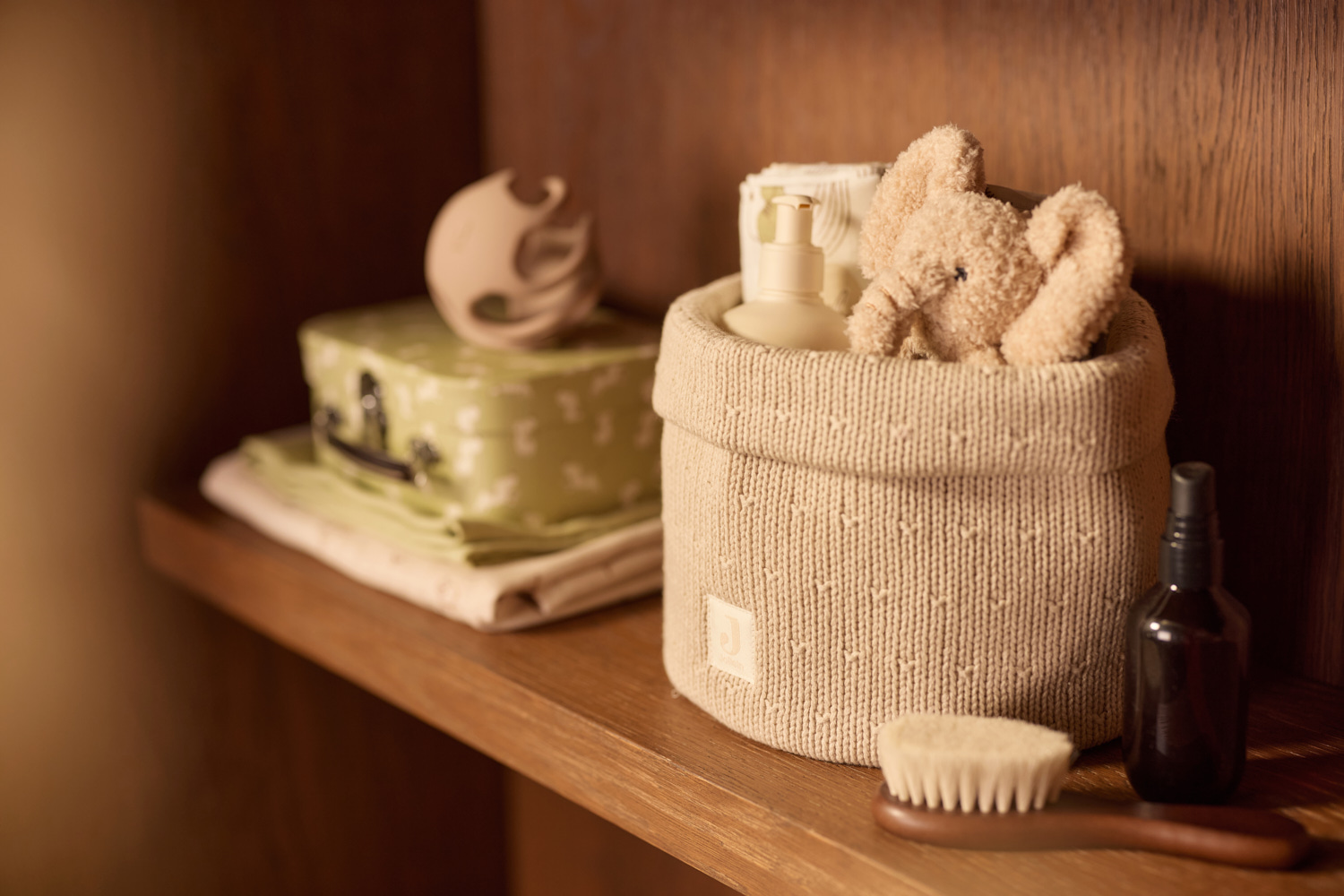 Jollein Changing Table Basket Sprinkle Knit Sand - 3