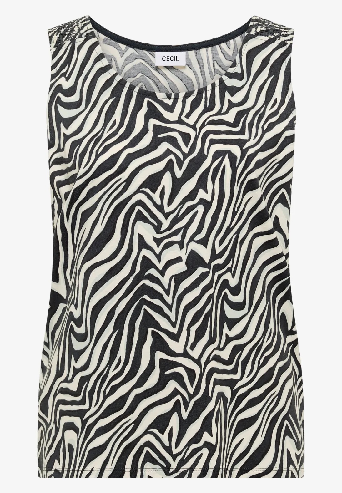 EOS Small Zebra AOP Smock Top - Green - Cecil - 5