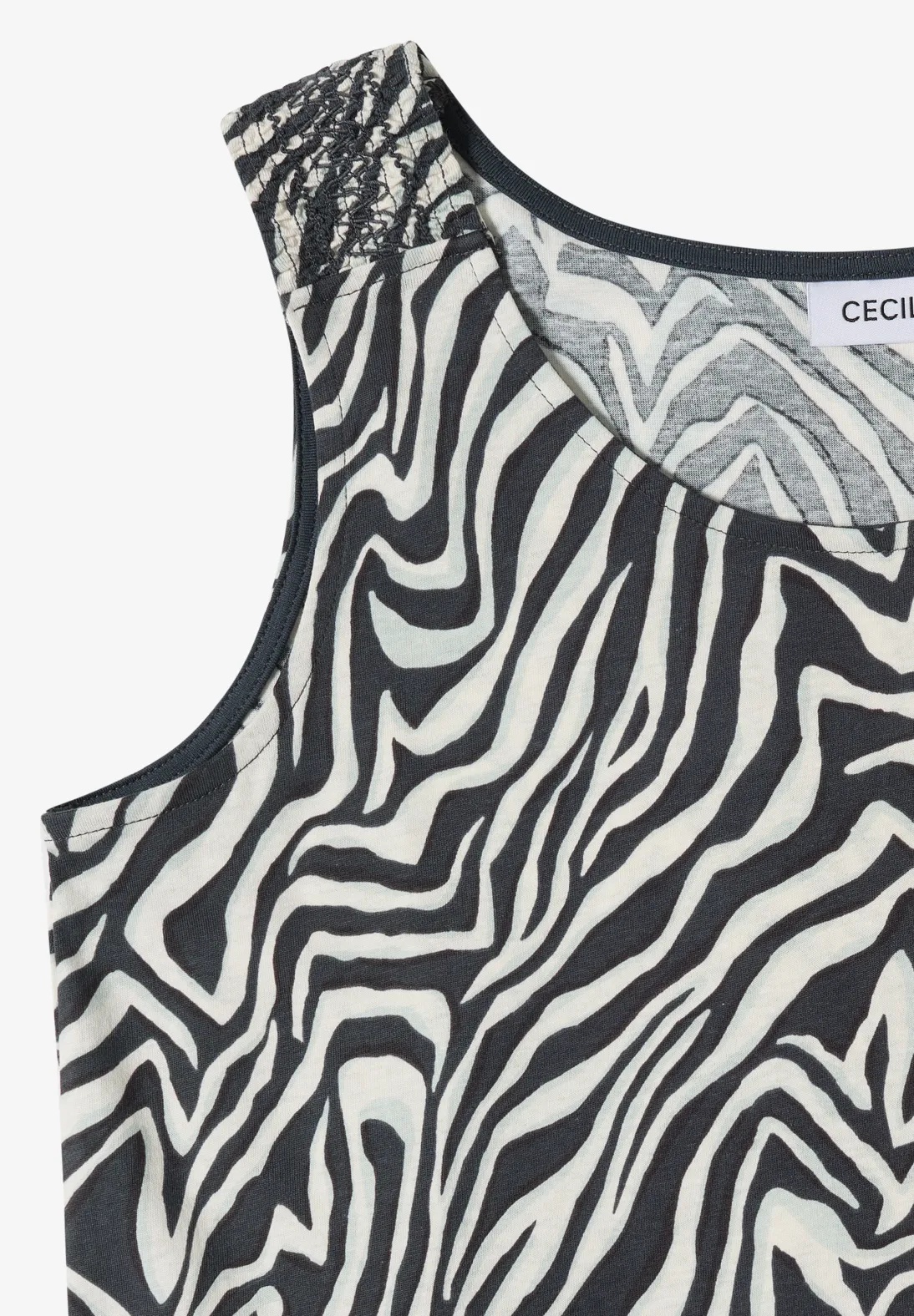 EOS Small Zebra AOP Smock Top - Green - Cecil - 6