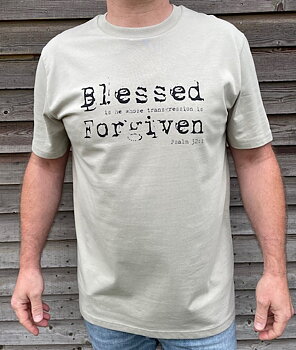 T-SHIRT - Blessed Forgiven - Stone