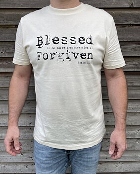 T-SHIRT - Blessed Forgiven - Natural Raw