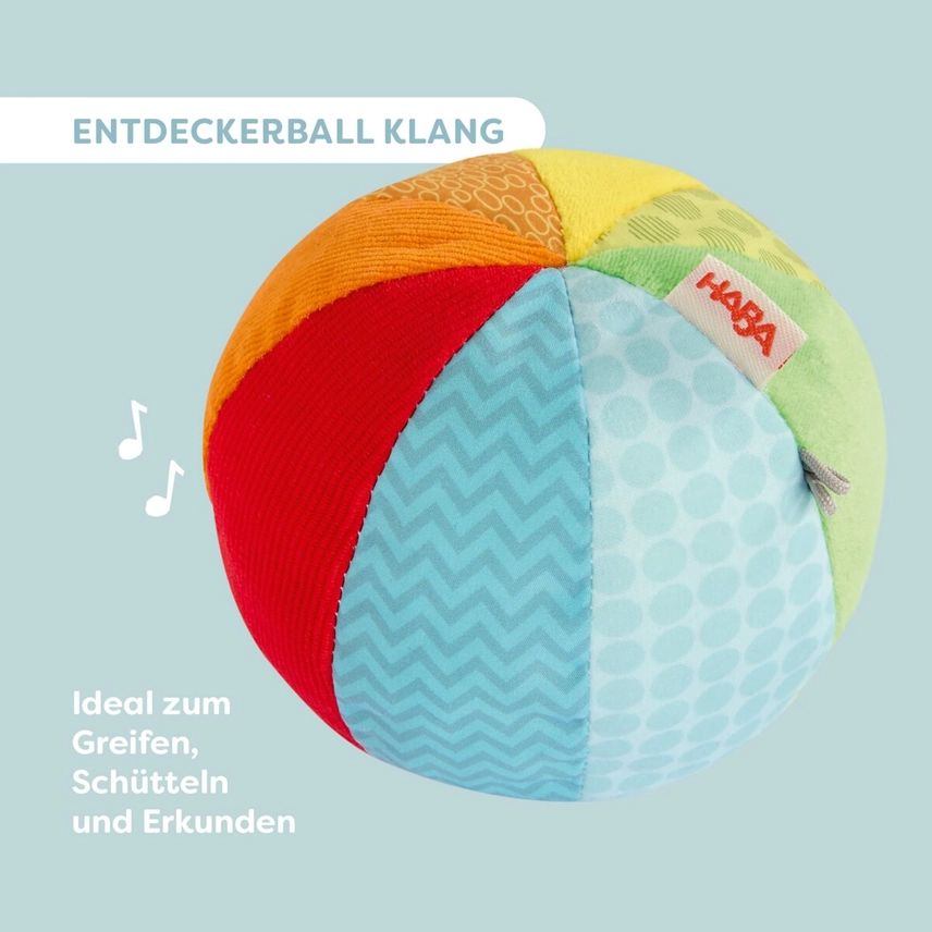 HABA Sensorisk boll med Skallra – Mjuk Babyboll i Tyg | KoKoBello - 3