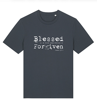 T-SHIRT - Blessed Forgiven - India Ink Grey