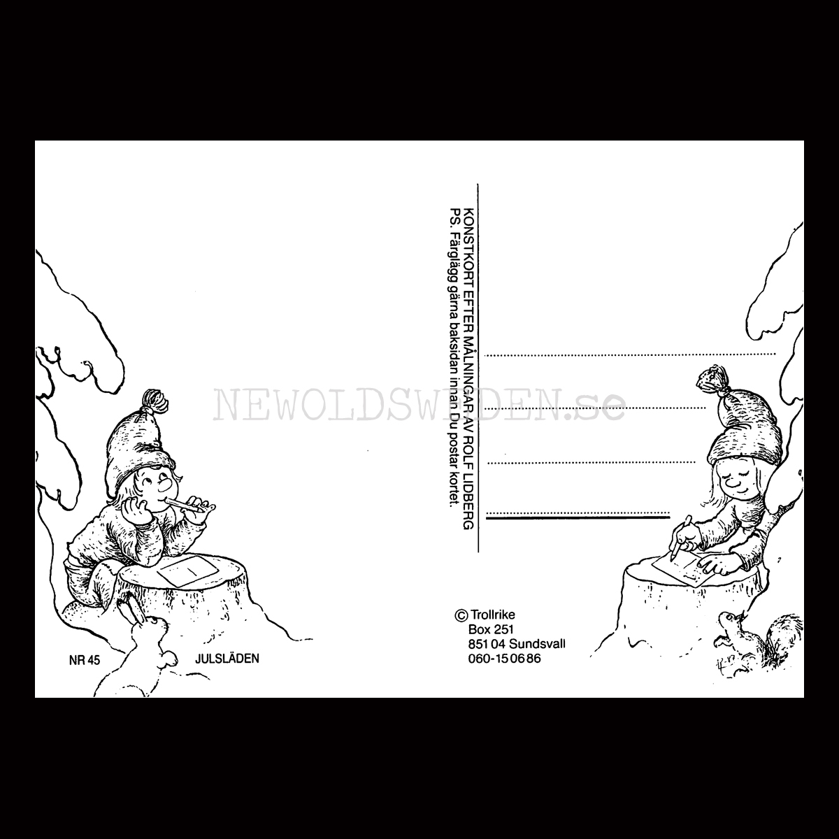 JULSLÄDEN No: 45 - Julkort Trollkort Rolf Lidberg - 916 - 2