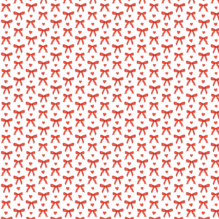 Tyg: Tied With A Bow - White/Red  - Christmas