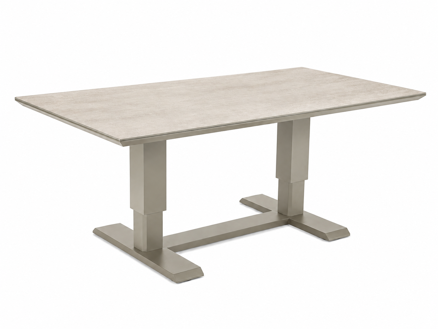 Lifty höj- och sänkbart soffbord 140x80 khaki för loungegrupp på uteplats