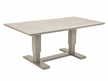 Lifty höj- och sänkbart soffbord 140x80 khaki för loungegrupp på uteplats