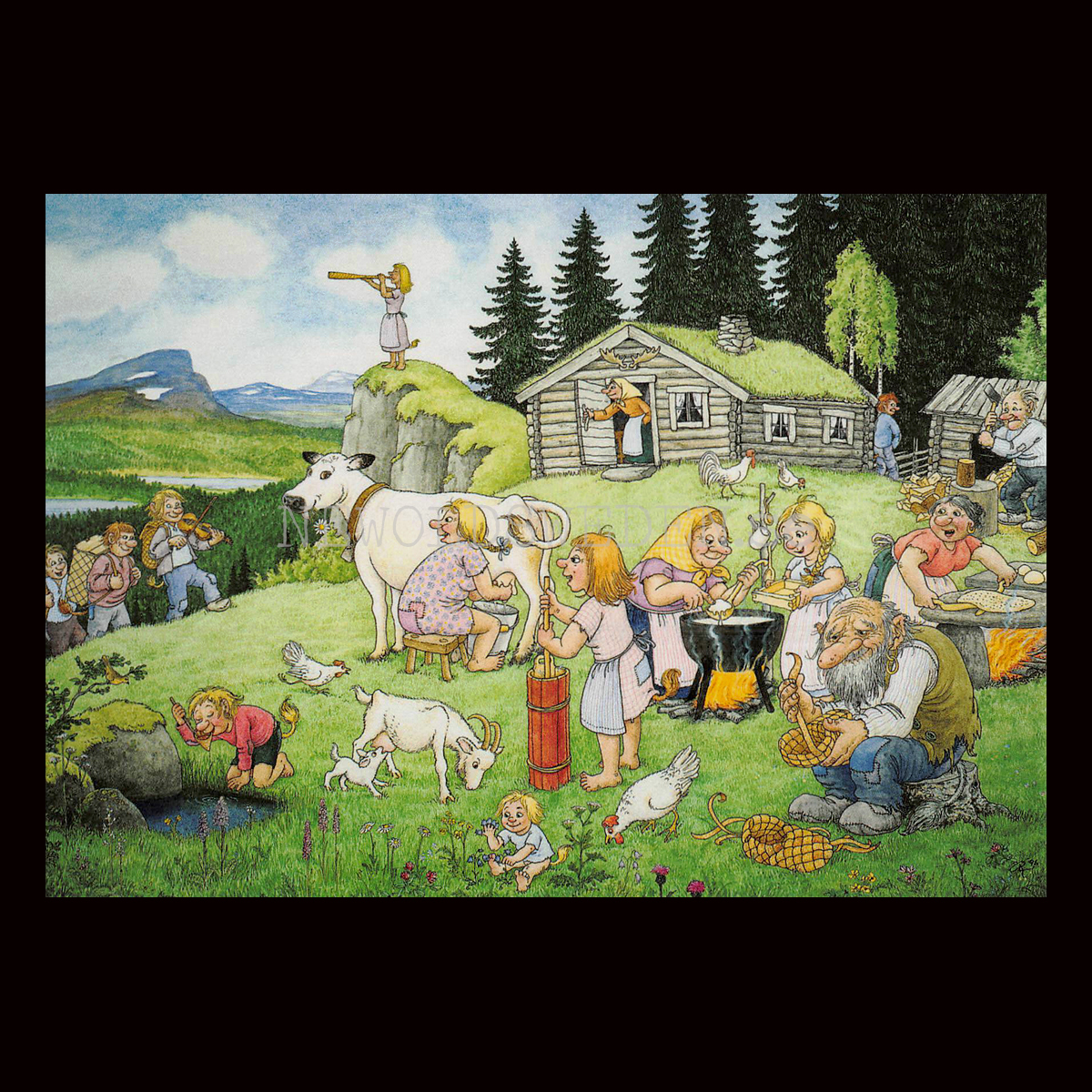 FÄBOVALLEN No: 224 - Trollkort Rolf Lidberg Vykort A6 - 918