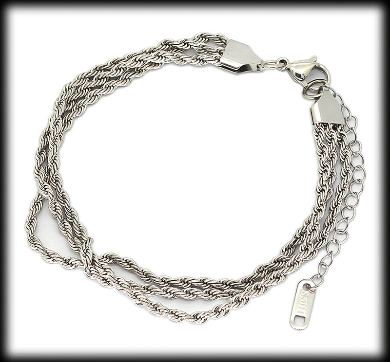 Unikt cordell armband i rostfritt stål.