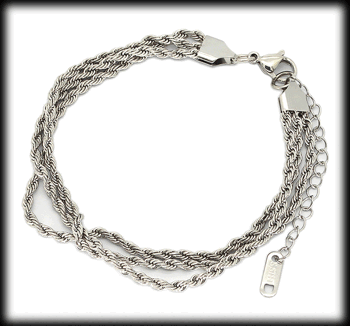 Unikt cordell armband i rostfritt stål.
