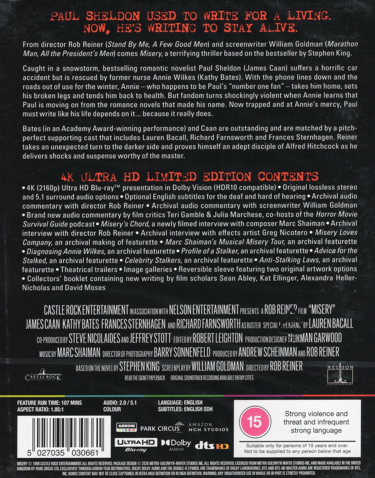 Misery (Limited Edition) (ej svensk text) (4K Ultra HD) - 2