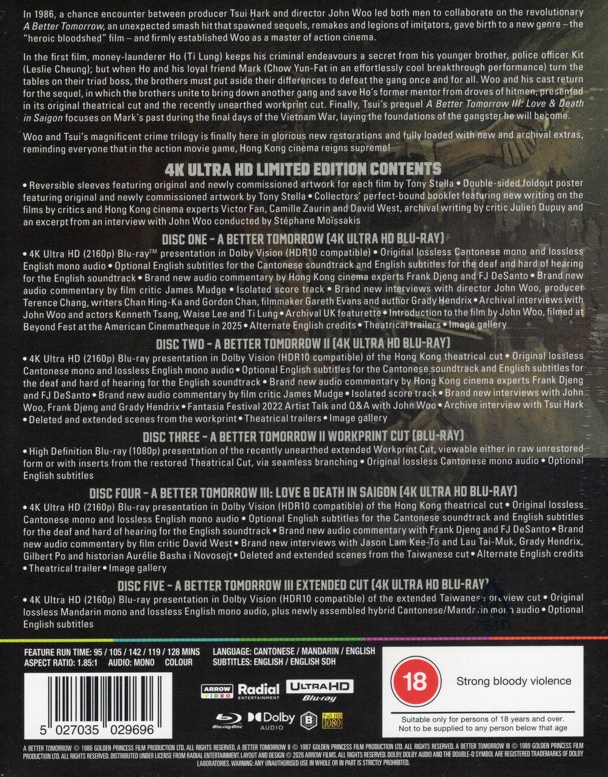 A Better Tomorrow Trilogy (Limited Edition) (ej svensk text) (4K Ultra HD) - 2