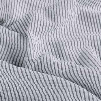 SEERSUCKER- NAVY BLUE STRIPE