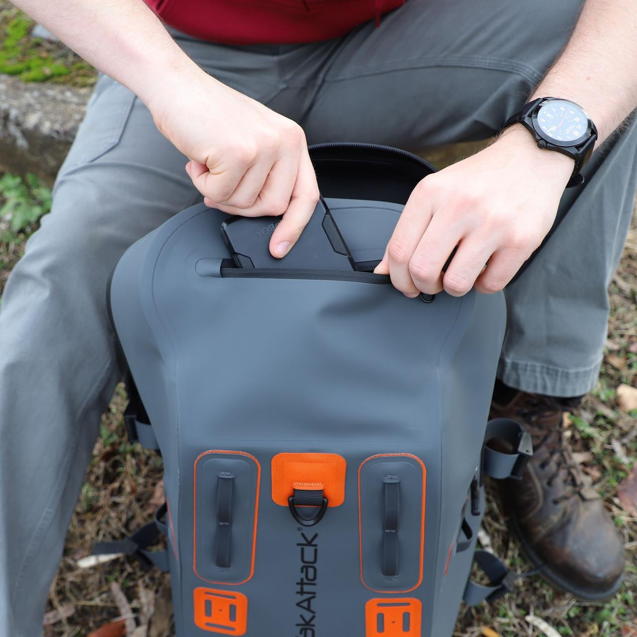 Yakattack 28L Blackwater DryPak, Gray/Orange - 13