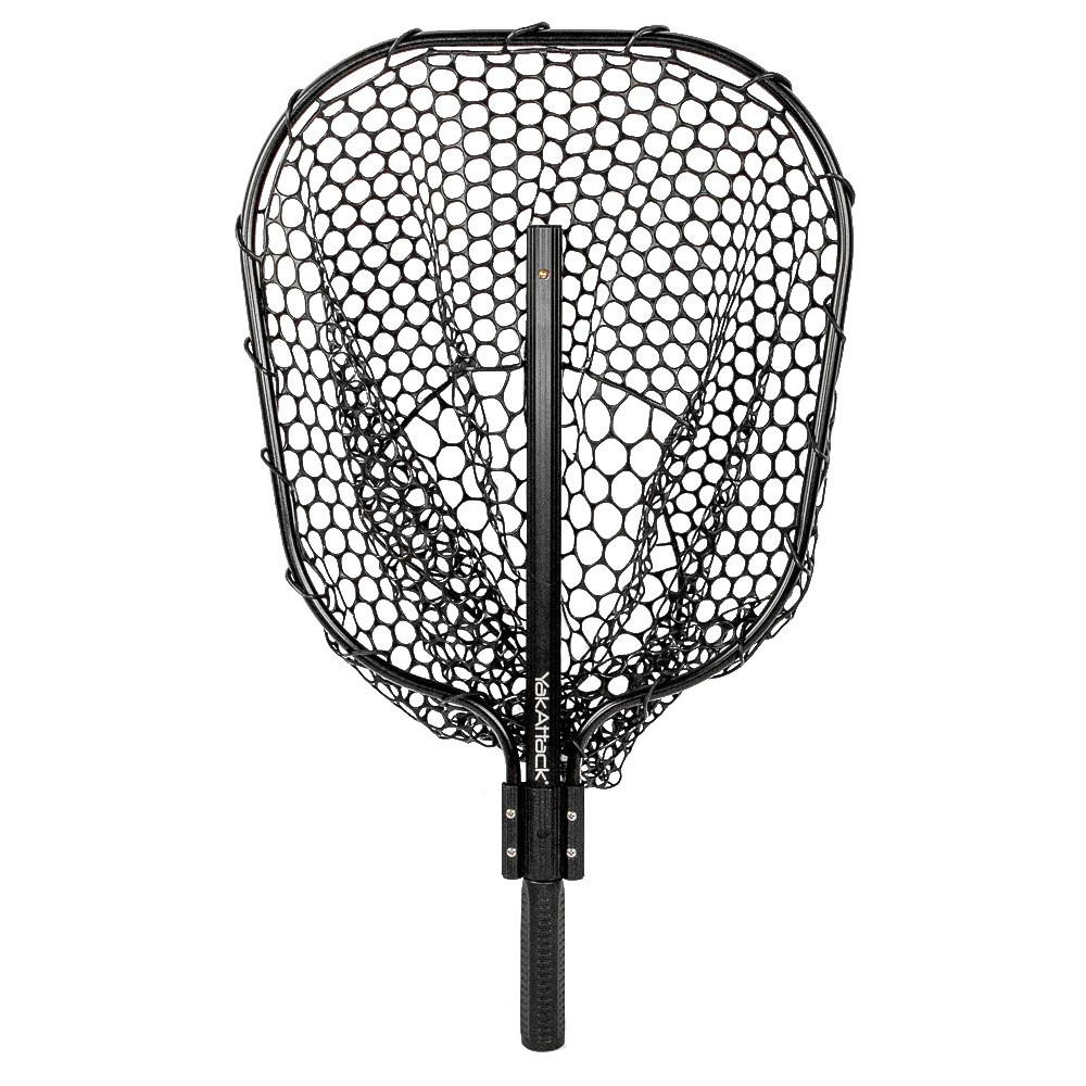 Yakattack 16” x 19” Landing Net with a 24” Long Telescoping Handle and Rubber Netting, Black - 2