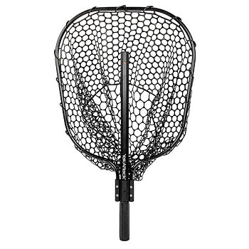 Yakattack 16” x 19” Landing Net with a 24” Long Telescoping Handle and Rubber Netting, Black