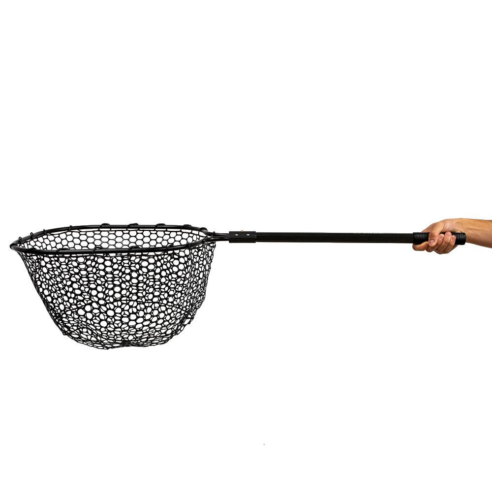 Yakattack 16” x 19” Landing Net with a 24” Long Telescoping Handle and Rubber Netting, Black - 3