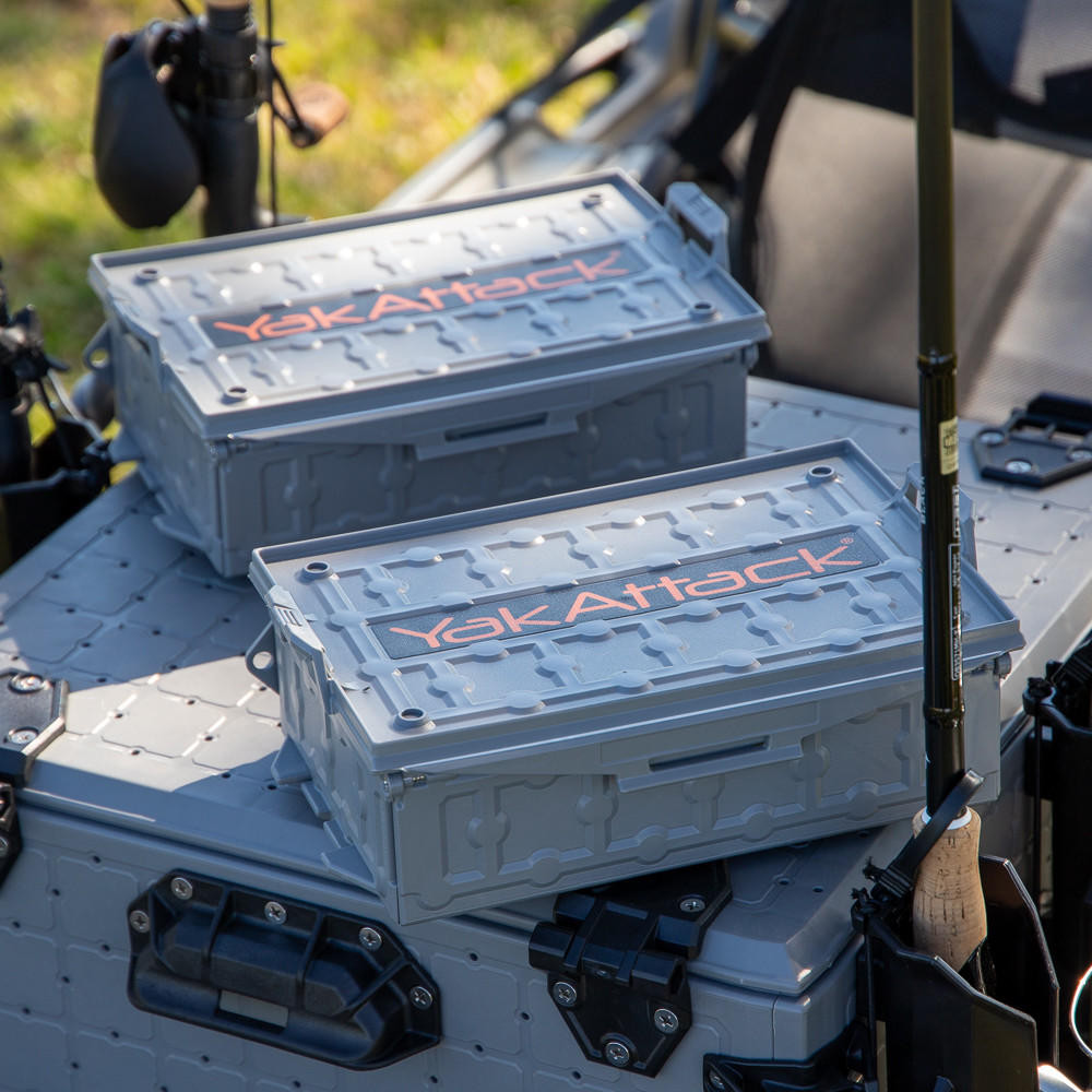 Yakattack TracPak Combo Kit, Two Boxes and Quick-Release Base - Battleship Grey - 12