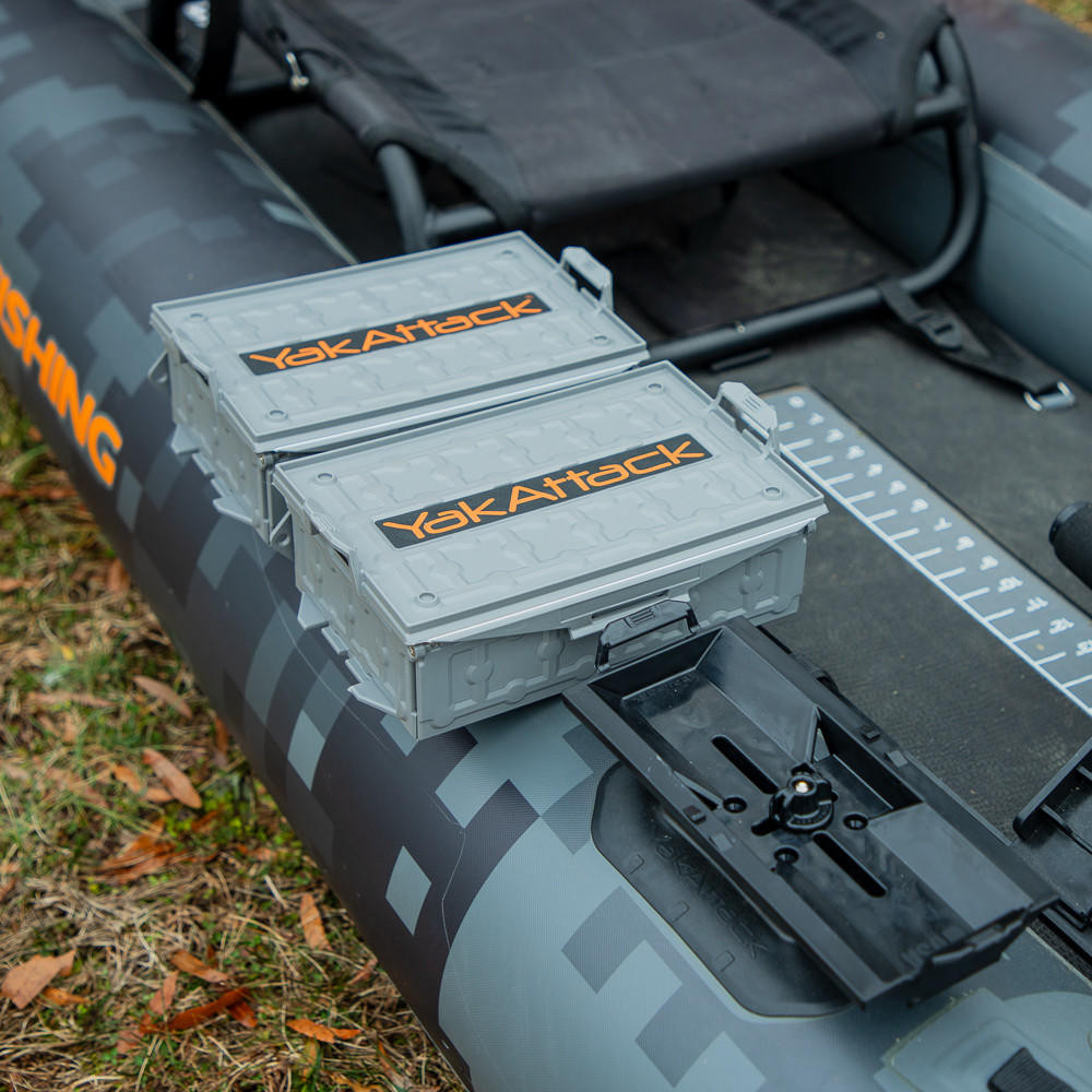 Yakattack TracPak Combo Kit, Two Boxes and Quick-Release Base - Battleship Grey - 4