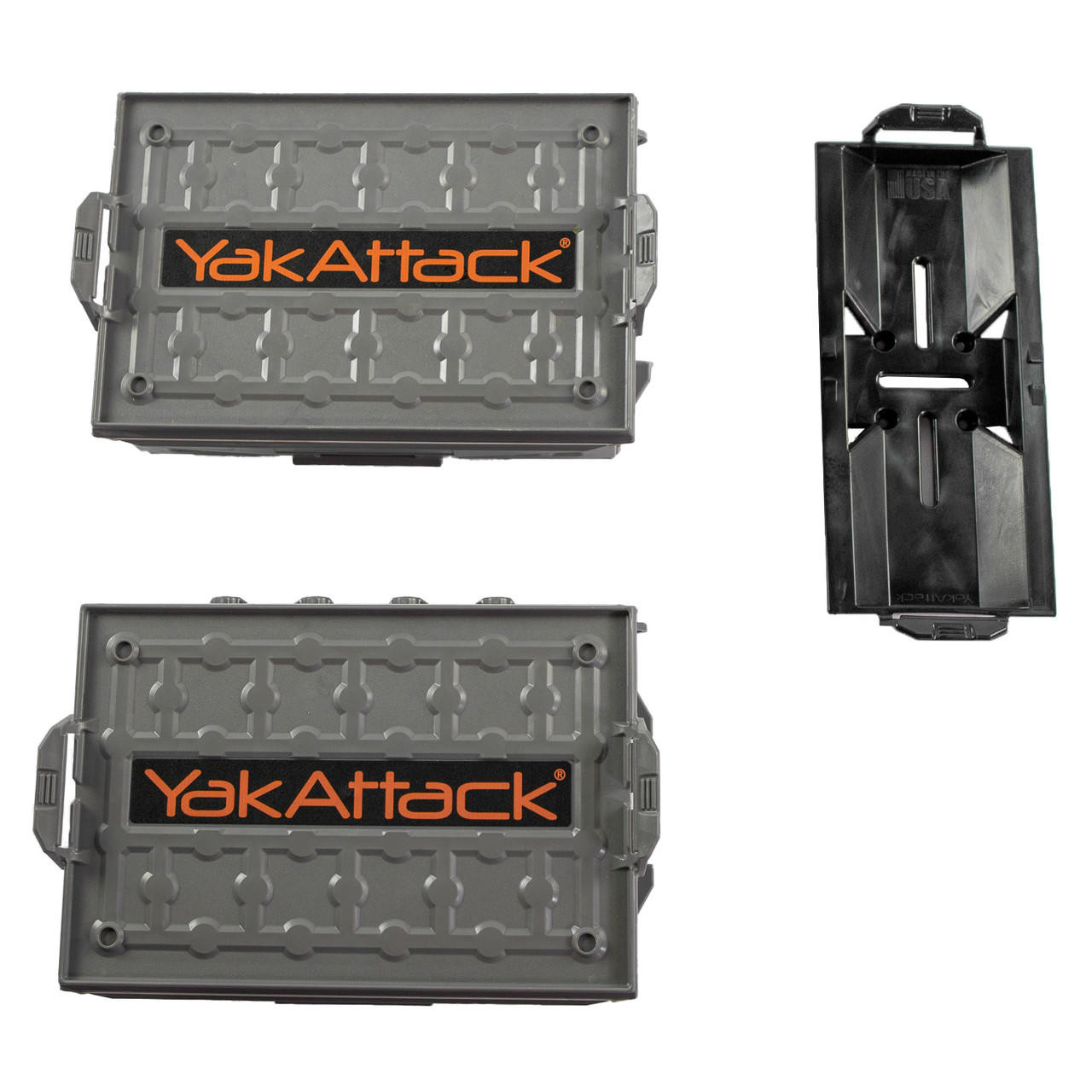 Yakattack TracPak Combo Kit, Two Boxes and Quick-Release Base - Battleship Grey - 9