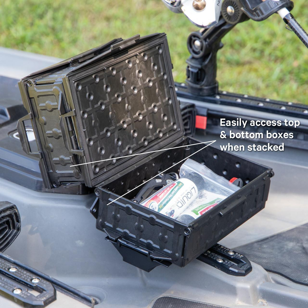 Yakattack TracPak Combo Kit, Two Boxes and Quick-Release Base - Battleship Grey - 11