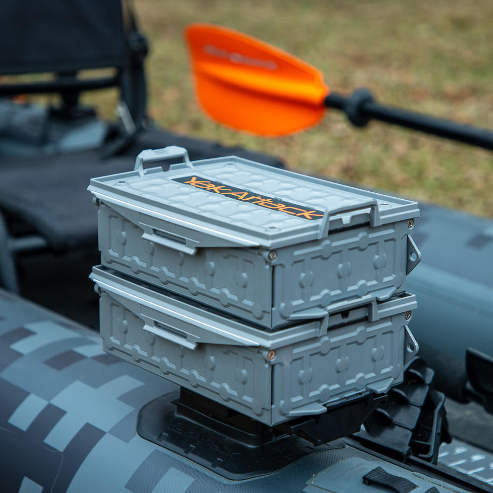 Yakattack TracPak Combo Kit, Two Boxes and Quick-Release Base - Battleship Grey - 20