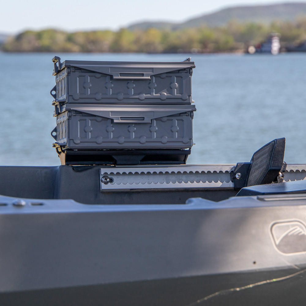 Yakattack TracPak Combo Kit, Two Boxes and Quick-Release Base - Battleship Grey - 15