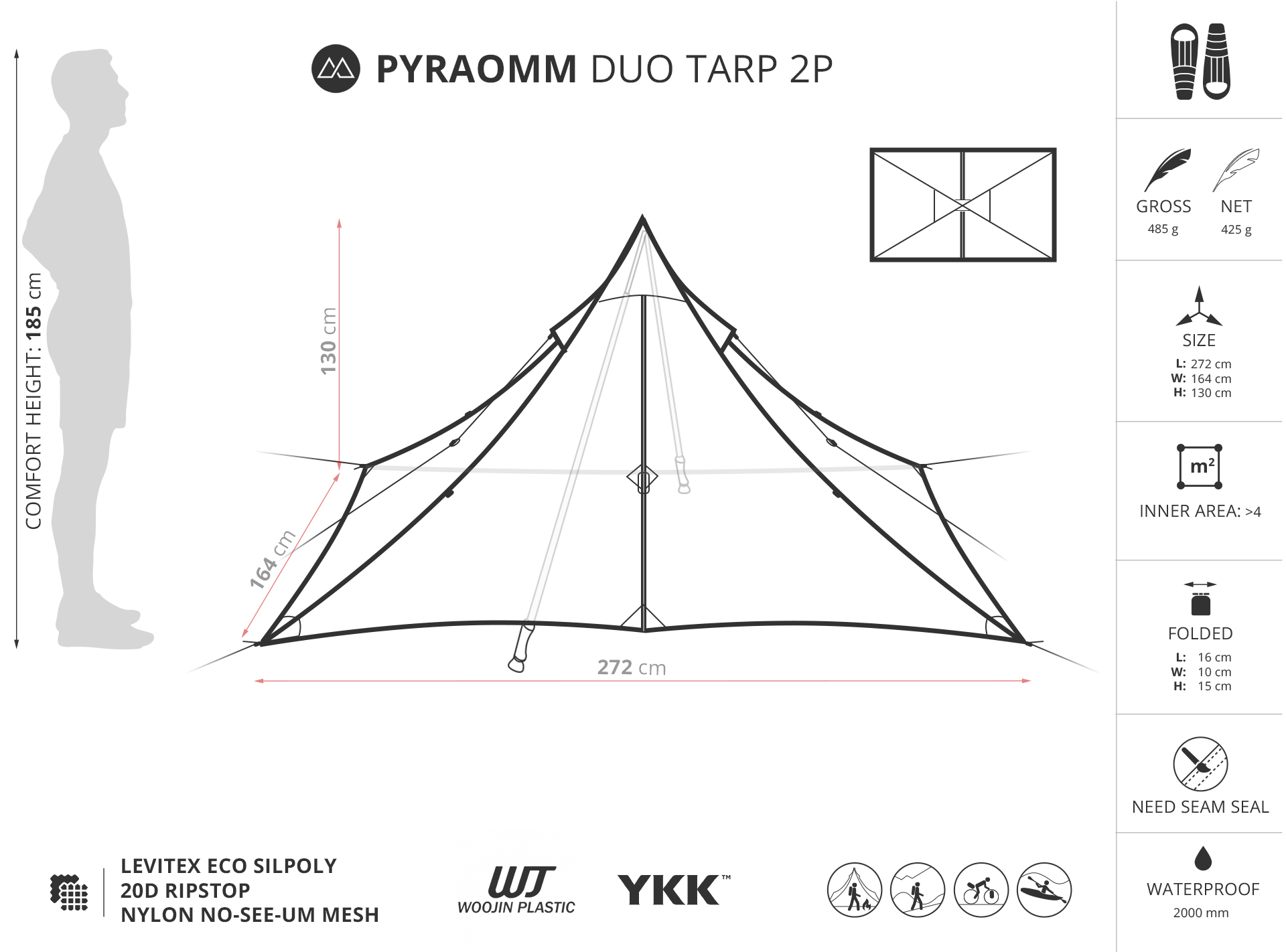 Liteway PYRAOMM DUO TARP 2P - 7