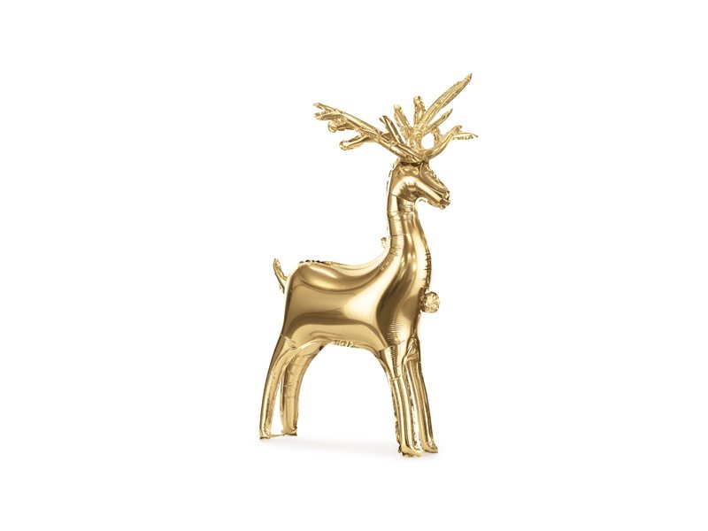 Stående folieballong ren i metallic guld 124 cm till juldekoration