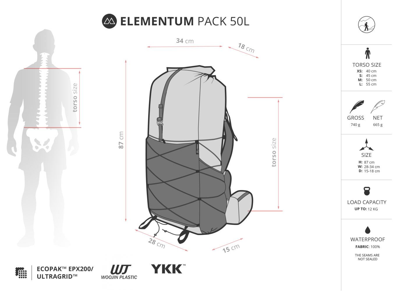 Liteway ELEMENTUM PACK 50 L - 10