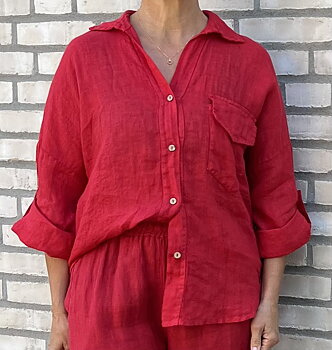 Marta Skjorta Linne Daira Röd