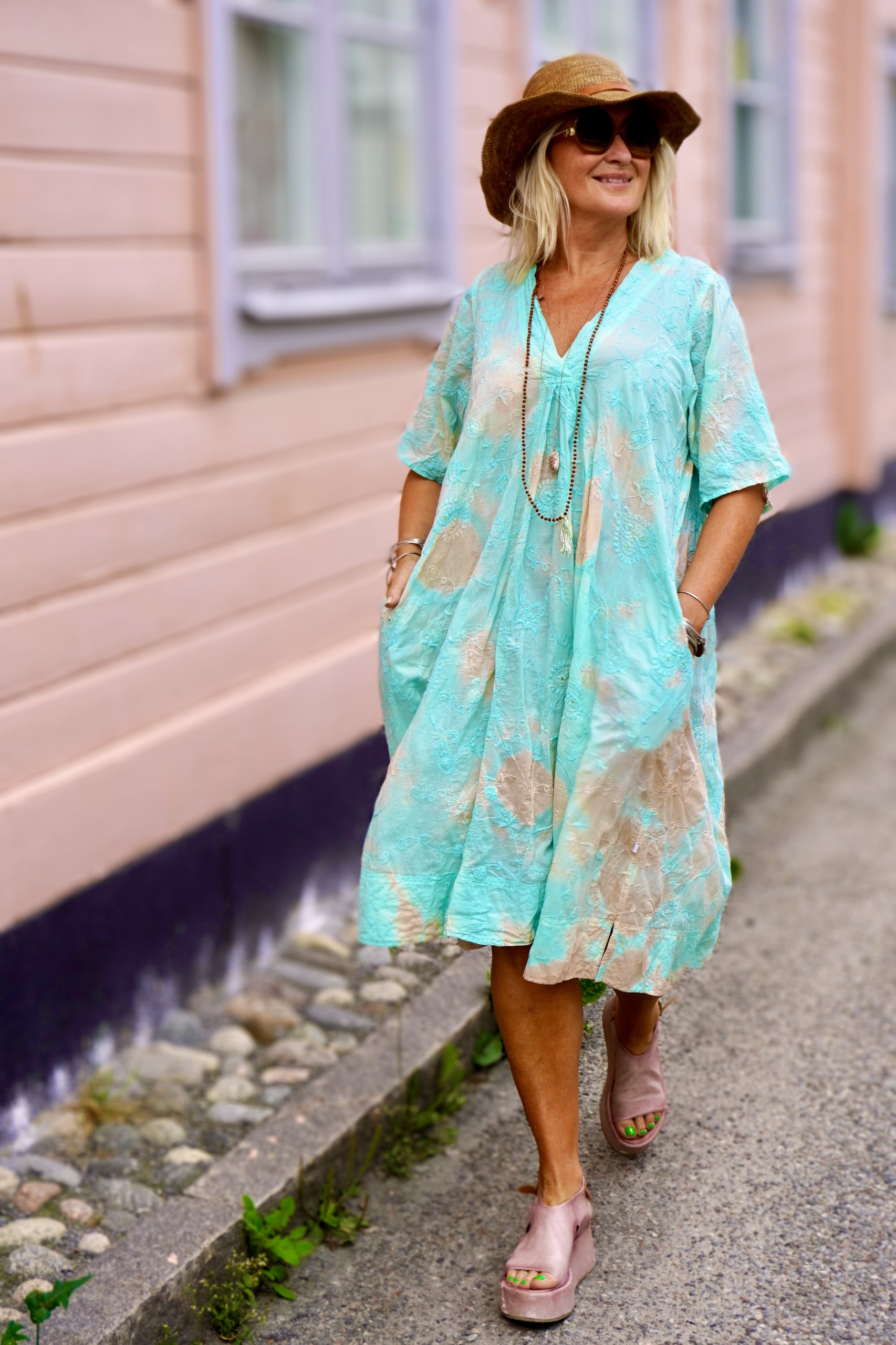 ANITA COTTON BATIK DRESS MINT LATTE 