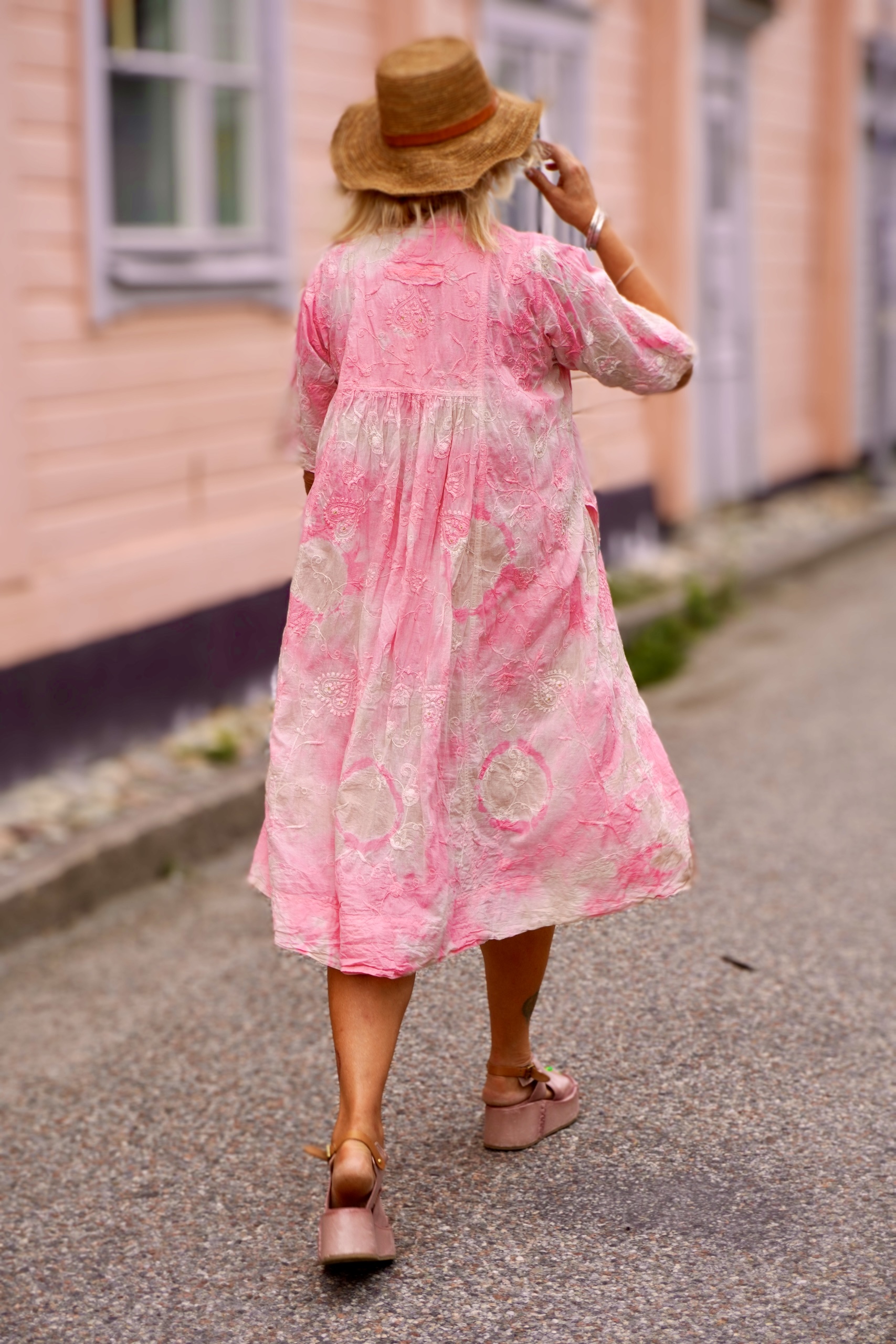 ANITA COTTON BATIK DRESS PINK LATTE  - 4