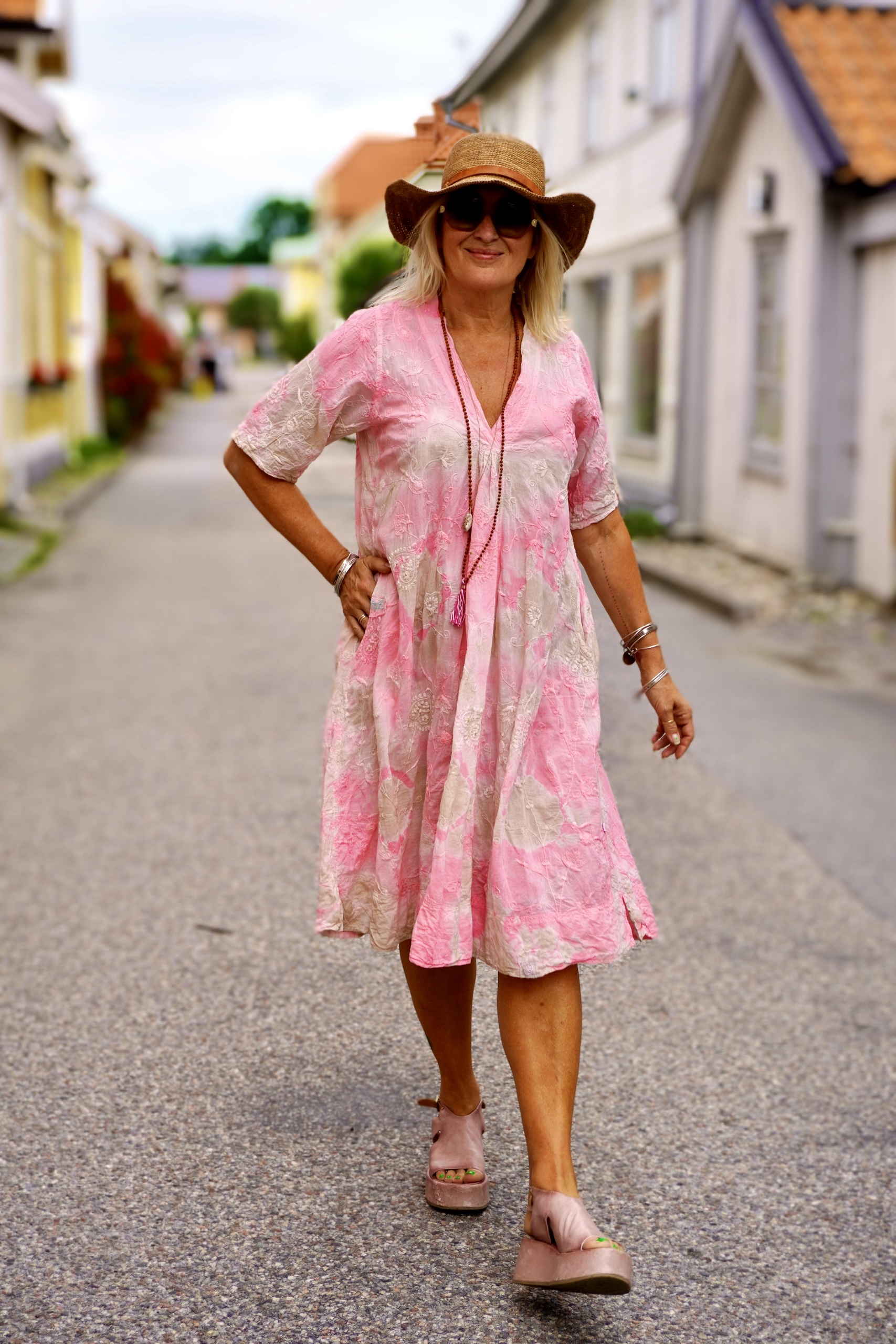 ANITA COTTON BATIK DRESS PINK LATTE  - 3