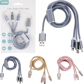 Laddkabel 3-i-1 1,2 m