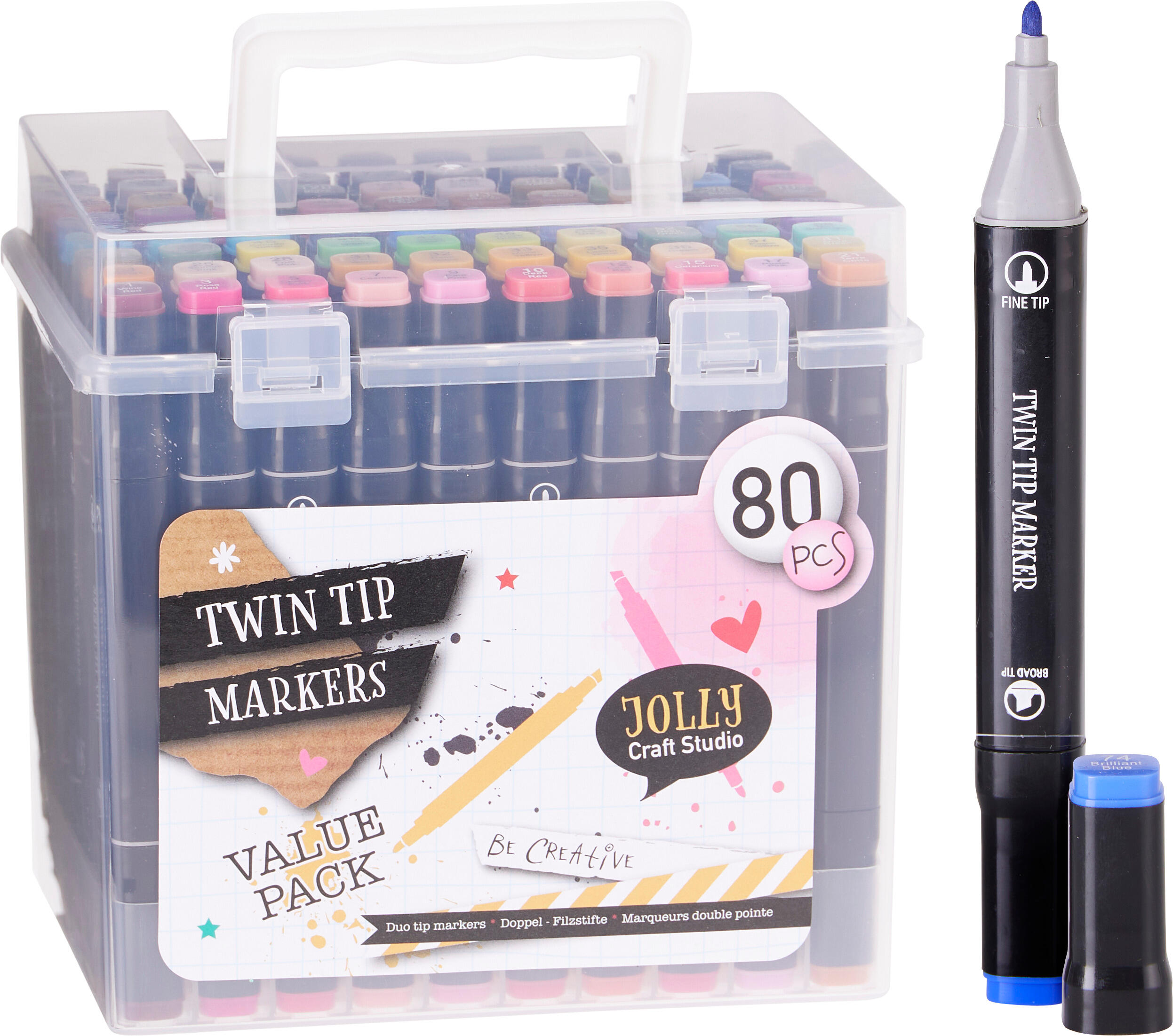 Dubbelspetsiga Tuschpennor 80-pack