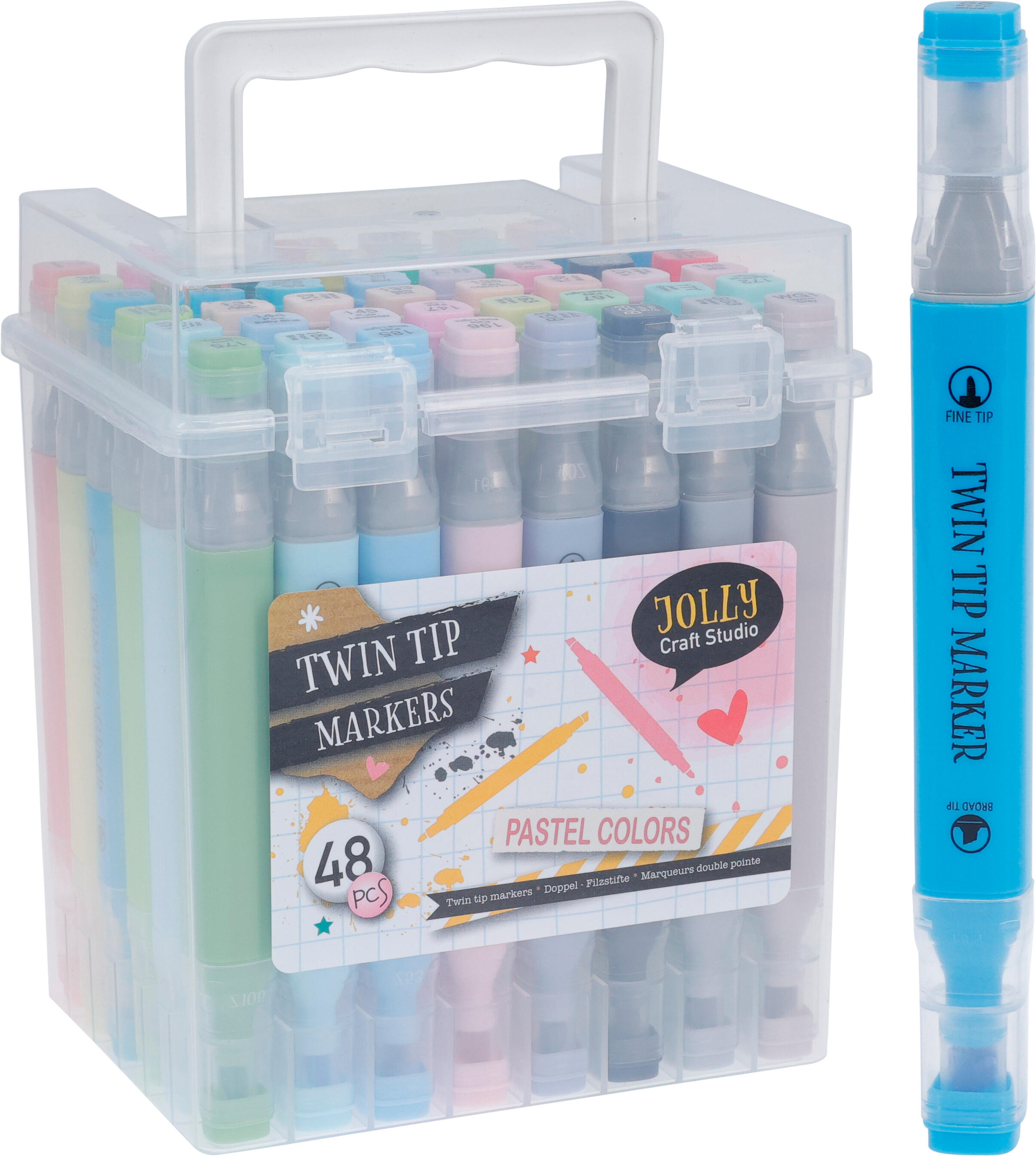 Dubbelspetsiga Pastelltuschpennor 48-pack