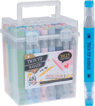 Dubbelspetsiga Pastelltuschpennor 48-pack