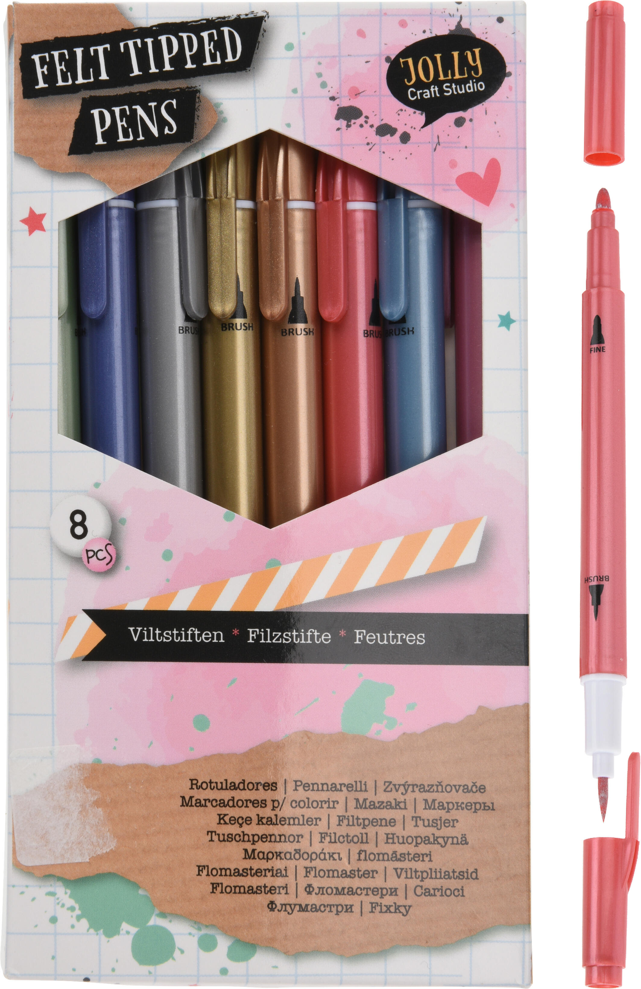 Metallicpennor 8-pack
