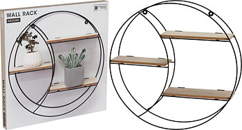 Hylla svart 44cm rund
