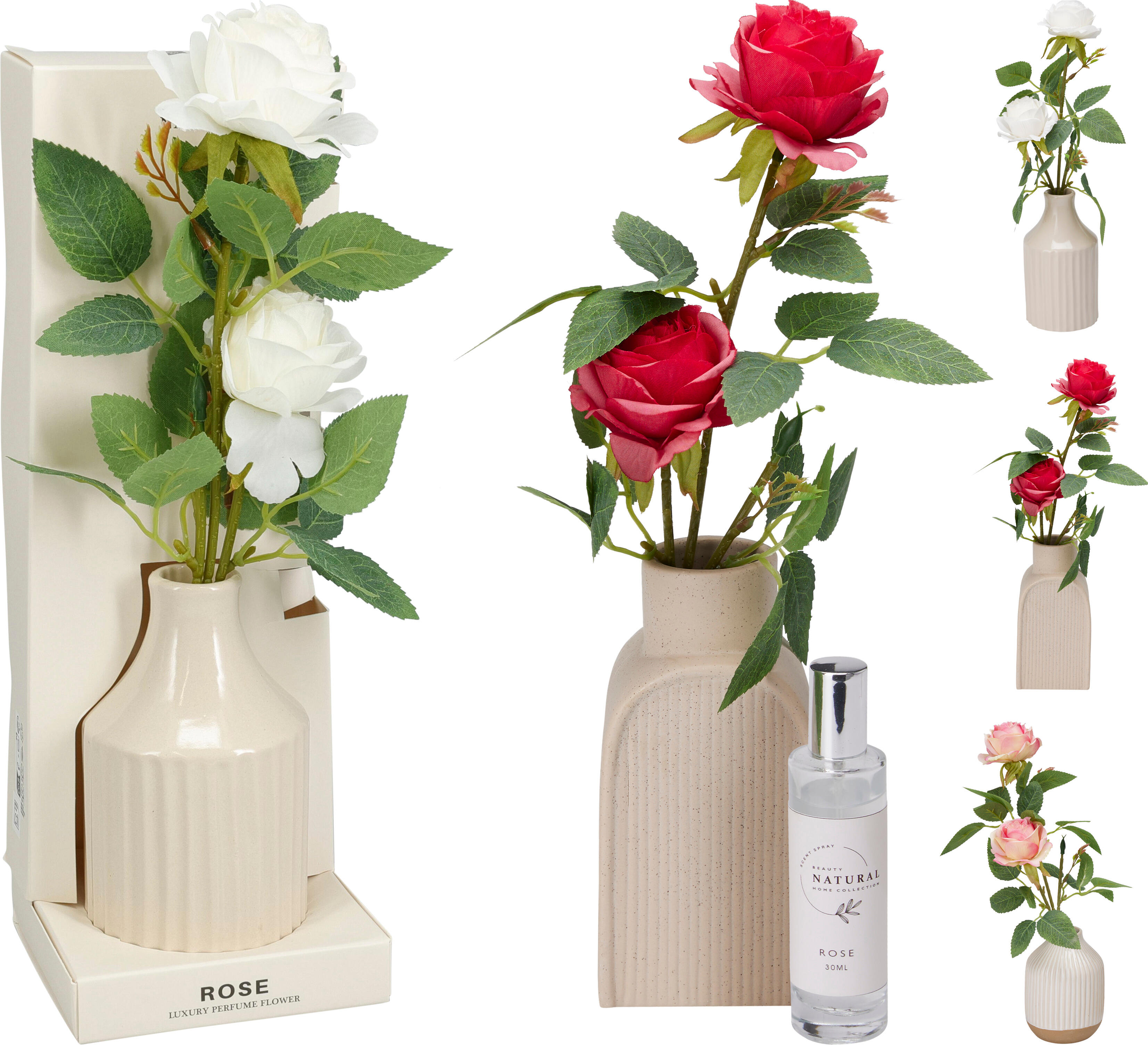 Keramikvas med rosdoft – 30 ml
