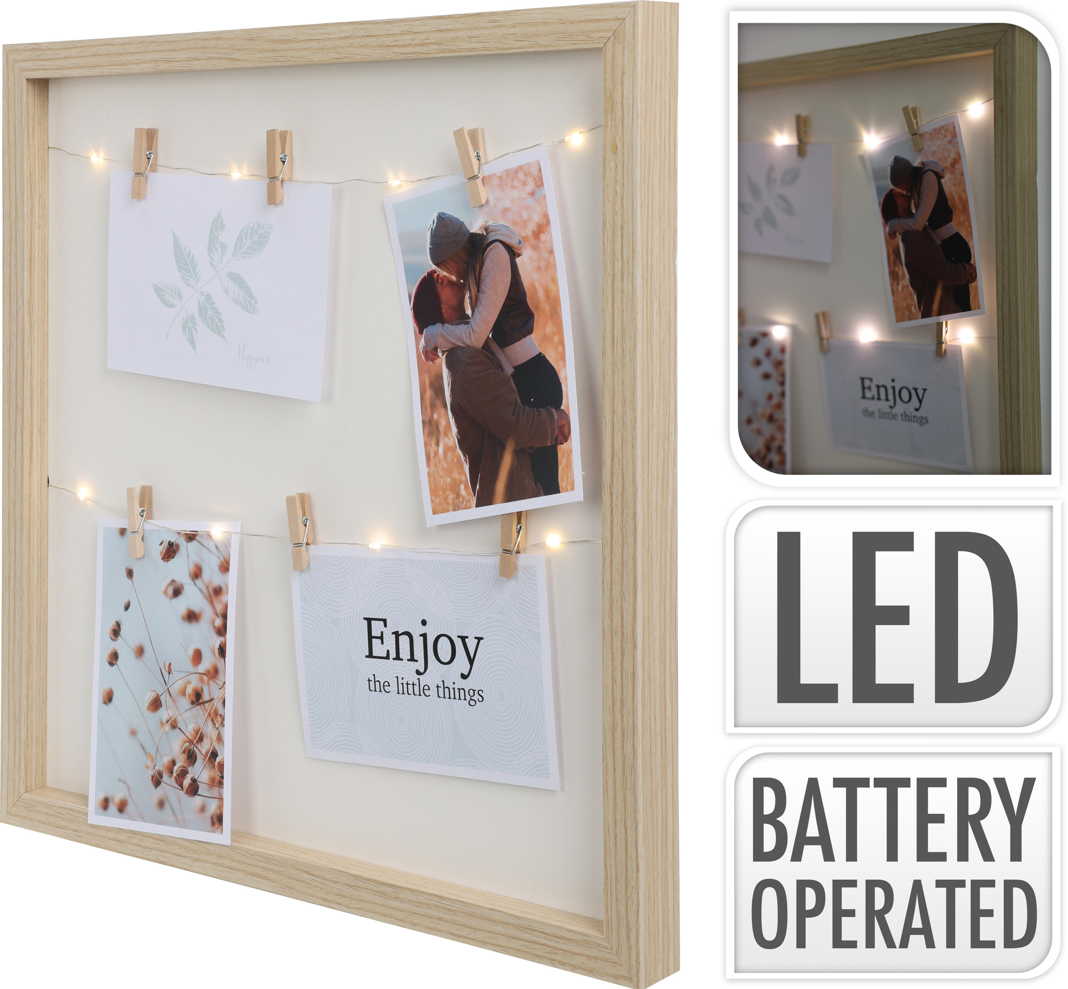 Fotohållare med LED-belysning