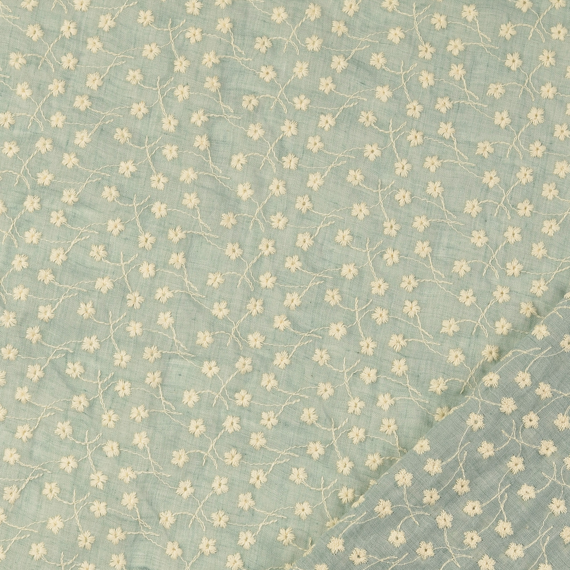 MUSLIN MINI FLOWER - LIGHT GREEN - 4