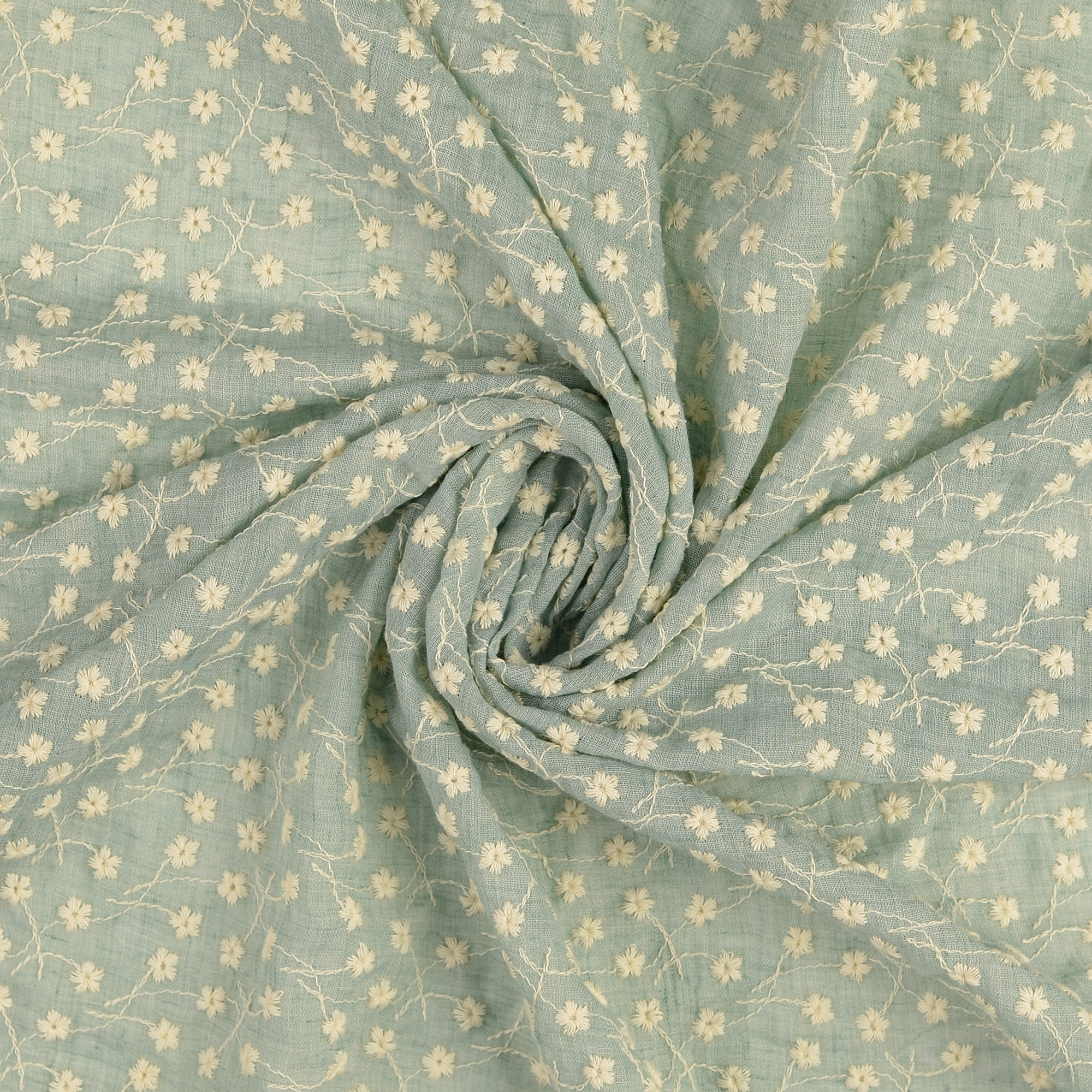 MUSLIN MINI FLOWER - LIGHT GREEN