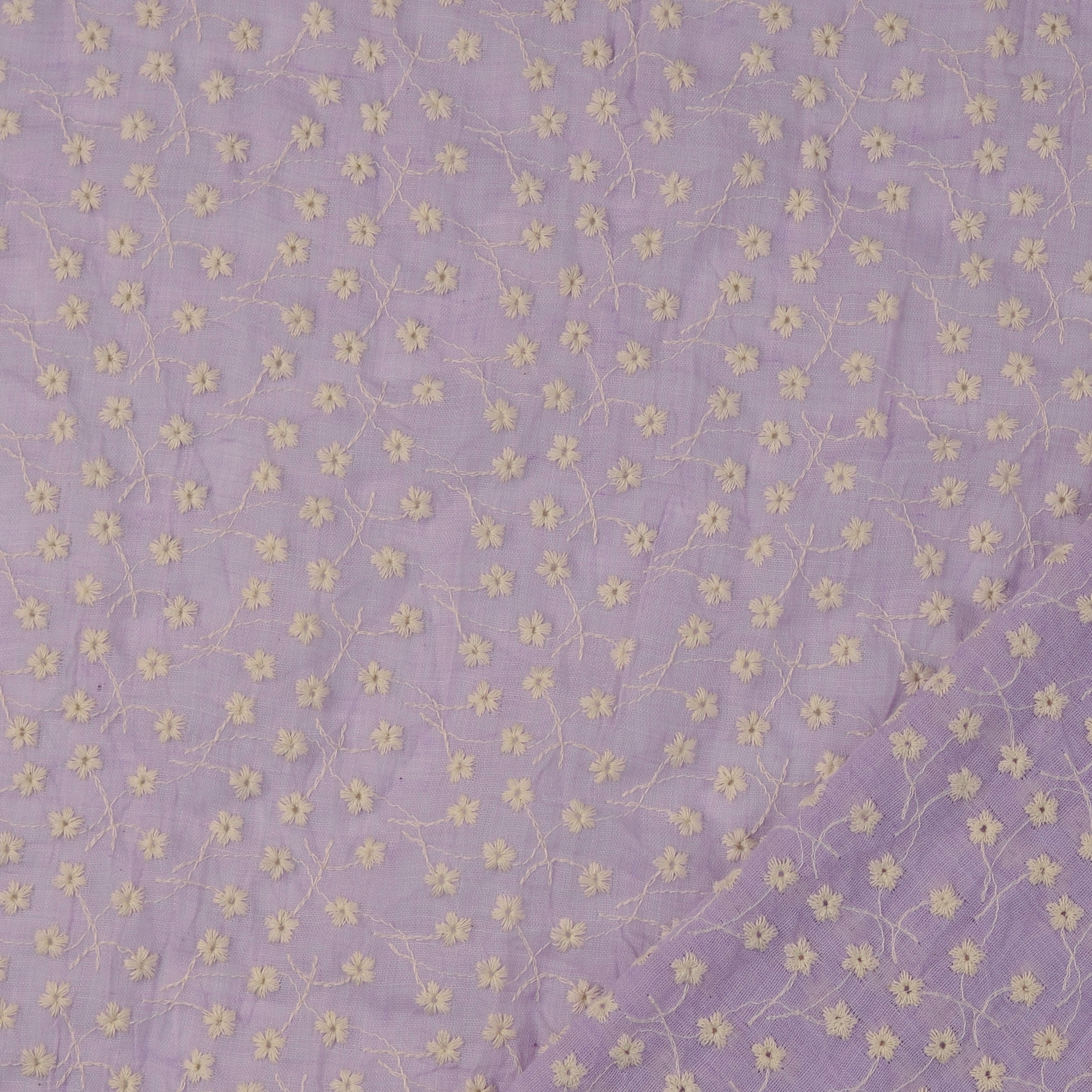 MUSLIN MINI FLOWER - PASTEL PURPLE - 3